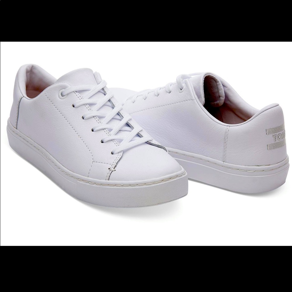 Toms White Leather Sneakers - Great Used Condition